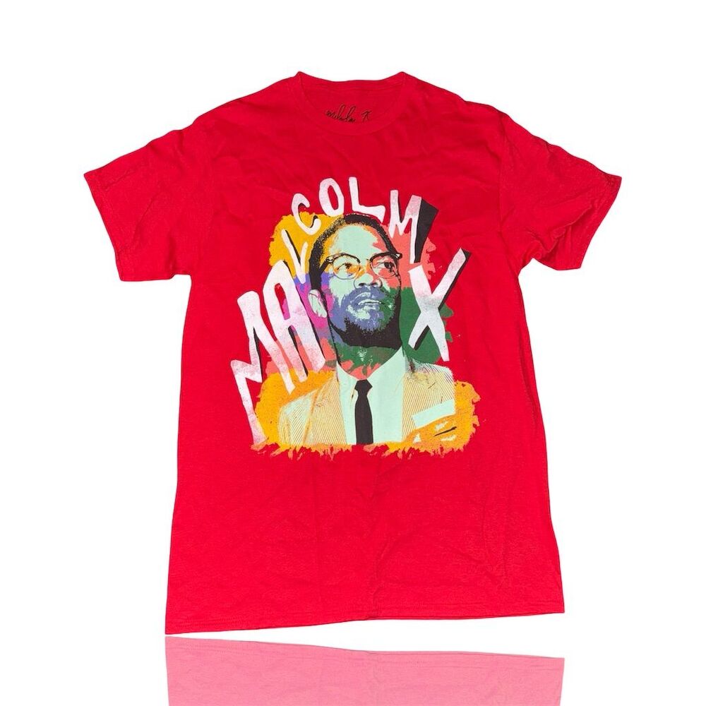 Malcolm X Graphic T-Shirt Size M (Tiny Pin Hole on Collar) Historical Figure